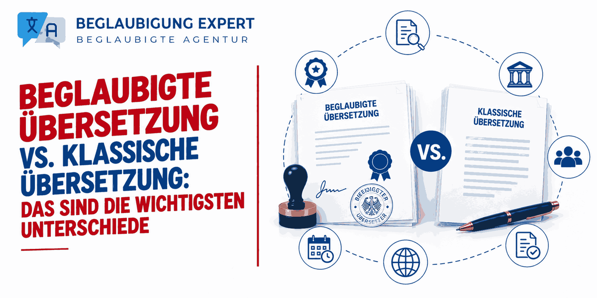 Beglaubigte Übersetzung vs. klassische Übersetzung